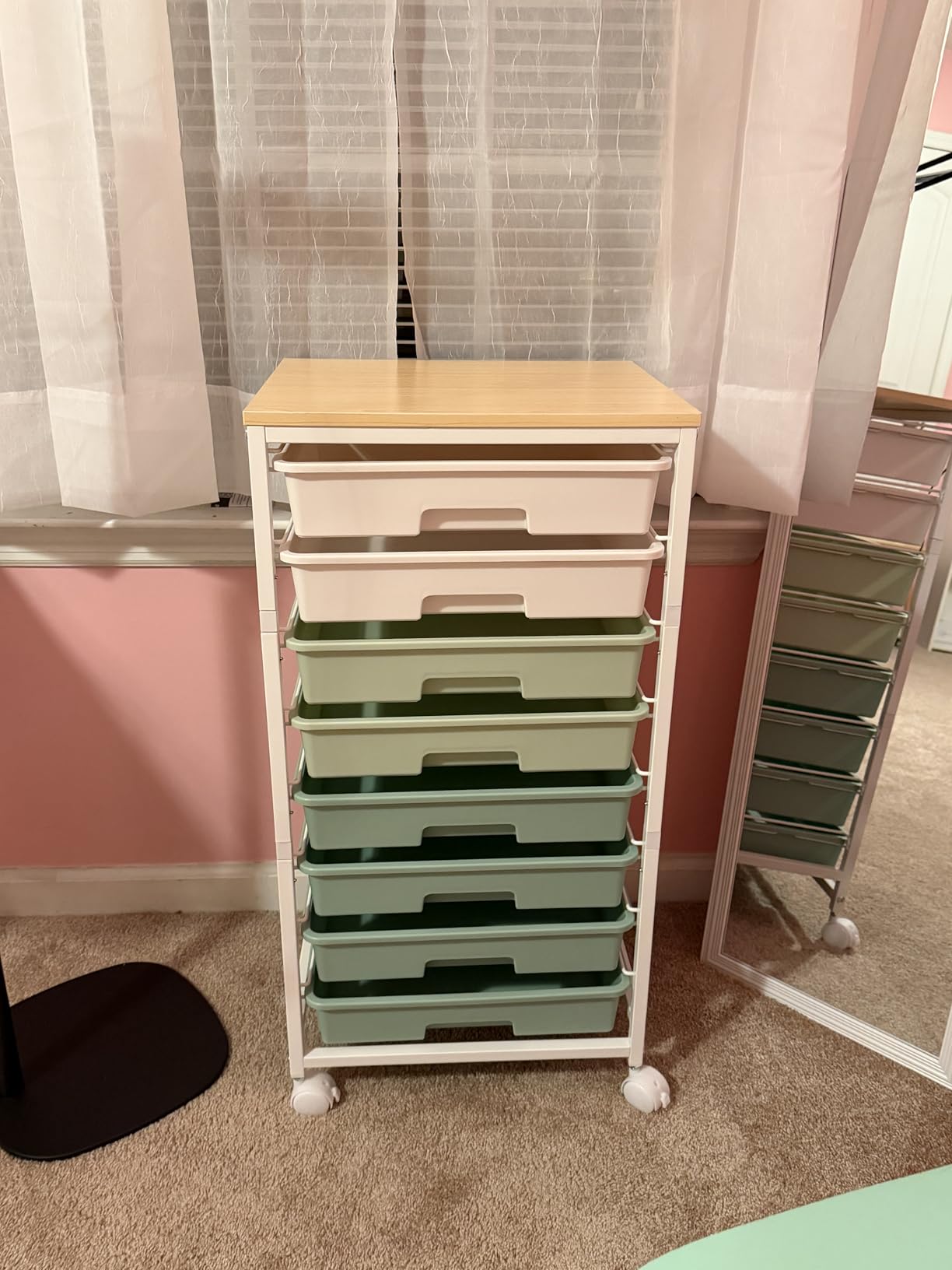 SYKIARIOL Rolling Cart with Drawers,Craft Organizers and Storage, Green customer photo 2