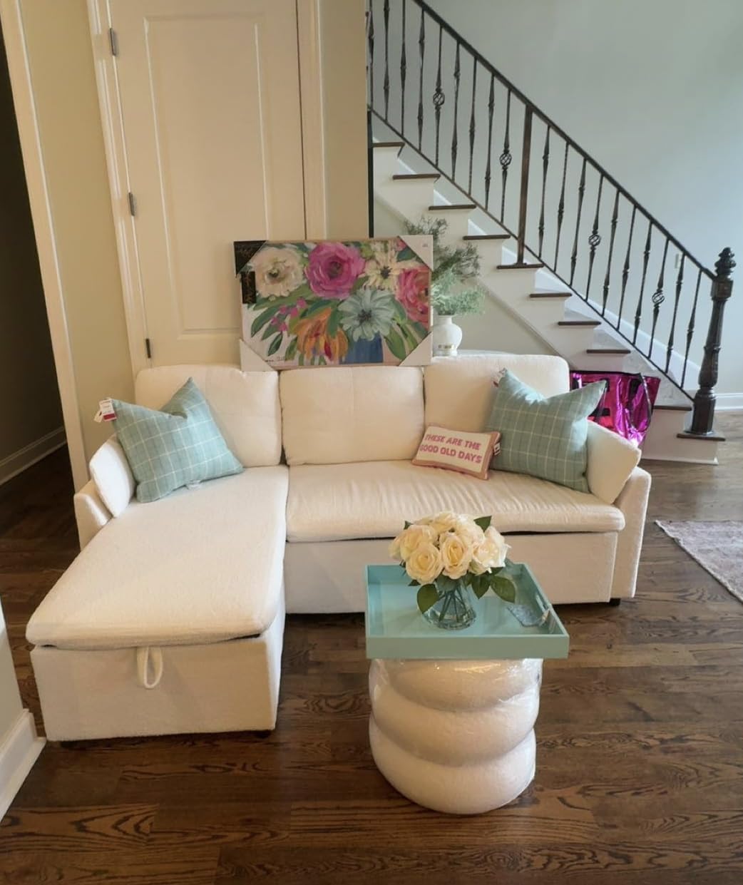 AMERLIFE Sofa Bed, Sleeper Sofa with Storage, Pull Out Couch, L Shaped Sofa customer photo 2