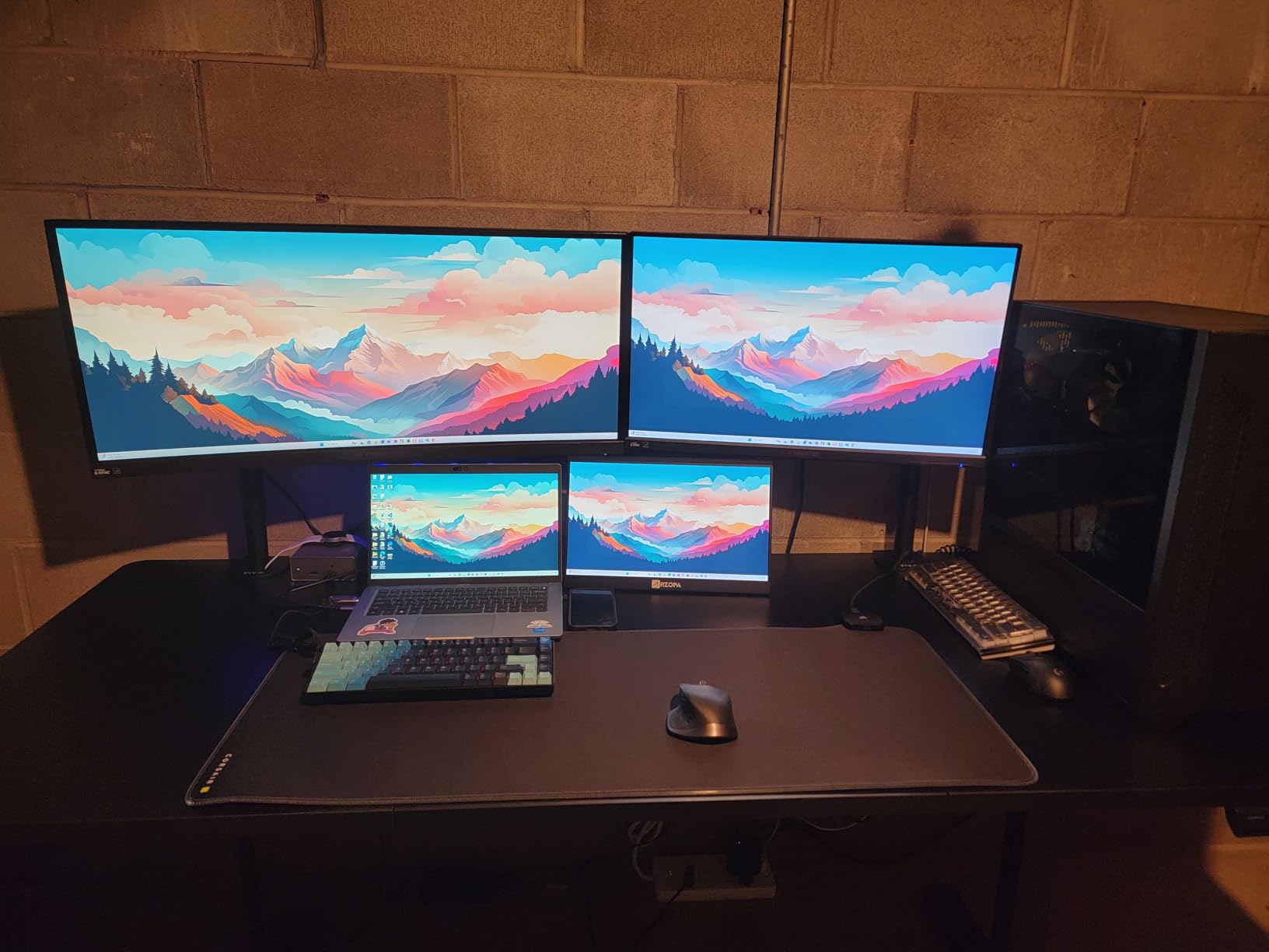 HUANUO 71 x 35 Inch Large Electric Standing Desk, Brushless Motor, Vintage customer photo 1