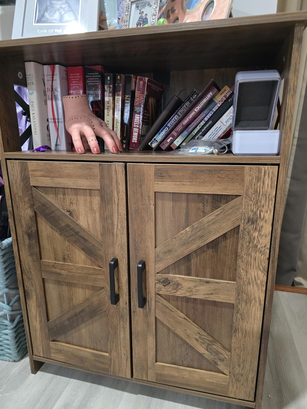Homhedy Farmhouse Bathroom Storage Cabinet with Doors, Small Floor Cabinet customer photo 2