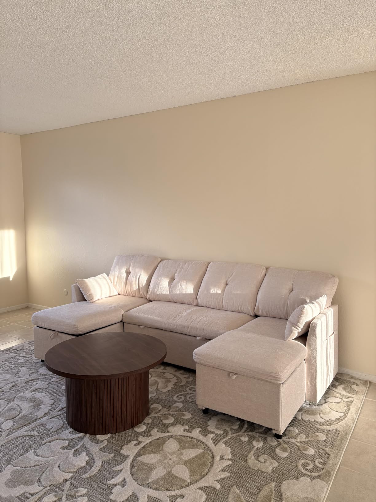 Huatean Home Sleeper Sofa Couch, Sectional Sofa Bed, Black customer photo 1