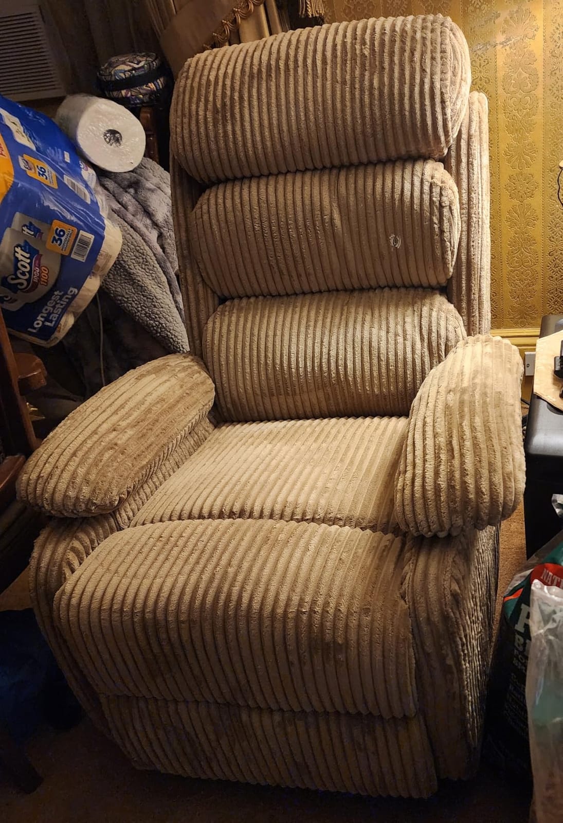 Premium Velvet 360° Swivel Rocker Recliner with Extended Footrest - High Back Glider Chair for Nursery, Living Room & Small Spaces, Featuring Padded Armrests and Handy Side Pocket, Grey customer photo 2