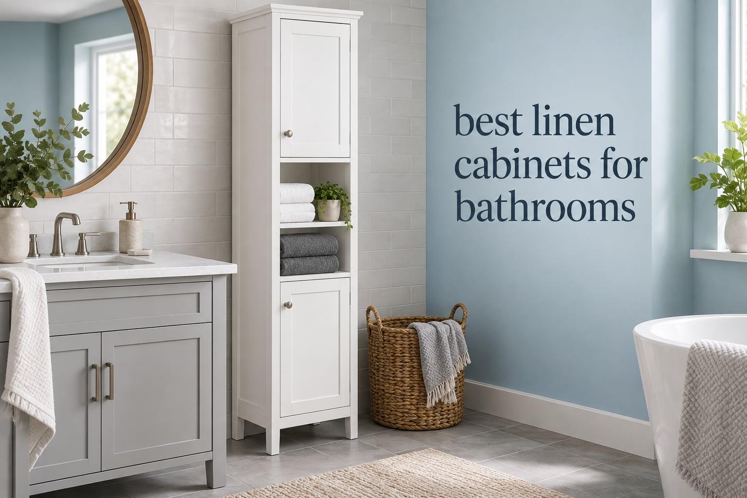 best linen cabinets for bathrooms